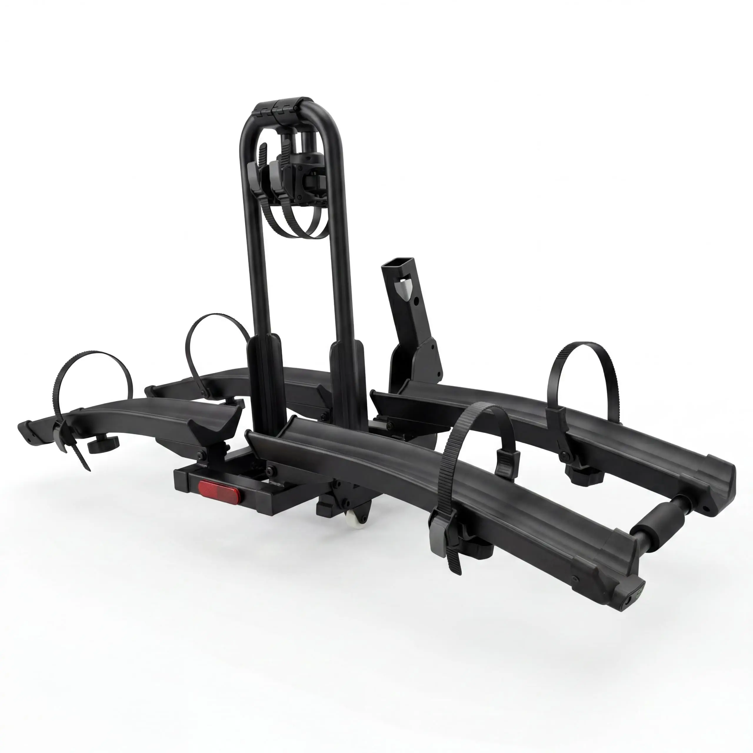 E Bike Rack Hitch Mount For 2 Bikes, 200 Lbs Capacity With Retractable Ramp, 2 Inch Receiver, Anti Wobble And Tilting System For Trunk Access, Folding Design For Storage