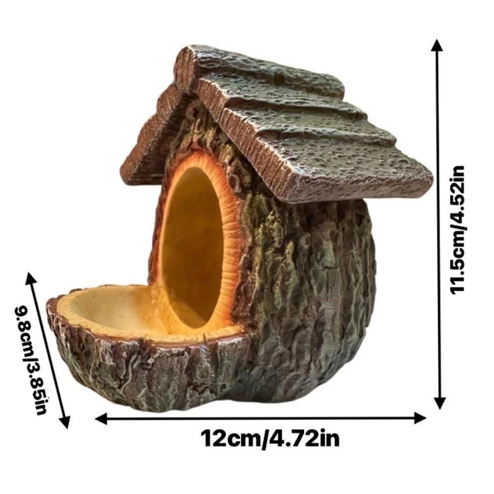 Stylish Treehouse Bird Feeder for Outdoor Garden Use Resin Crafted Hanging Station with Unobstructed Feeding Platform
