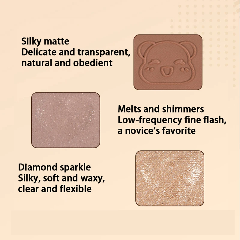 YIGUDIGU Sparkle Glitter sombra de ojos mate nacarado paleta de 6 colores diamante brillante contorno sombra ahumada cosméticos