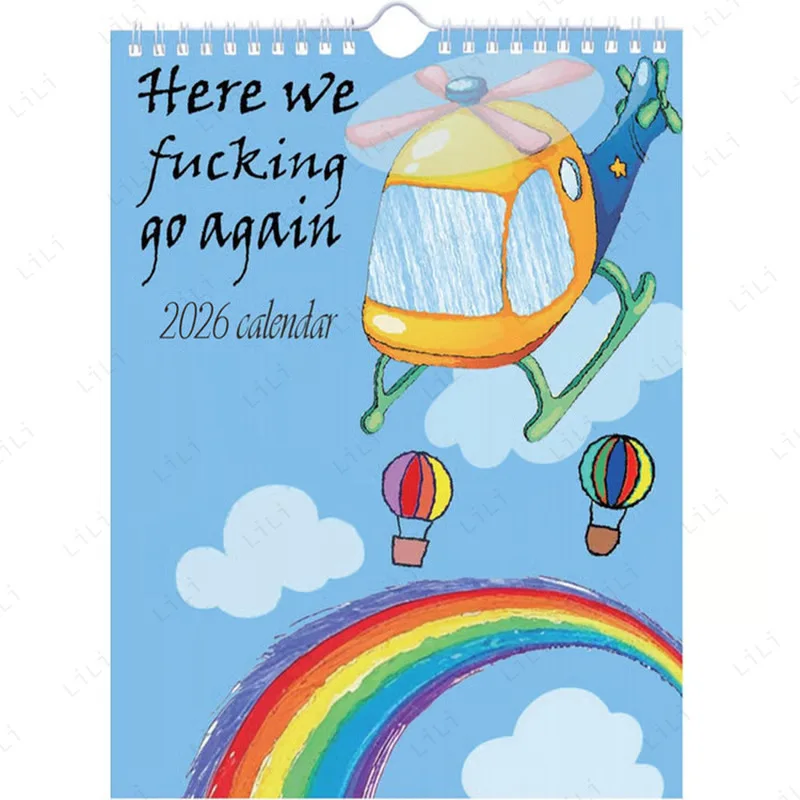 

2026 New Calendar Here We Fucking Go Again Calendar Roller Coaster Helicopter Calendar
