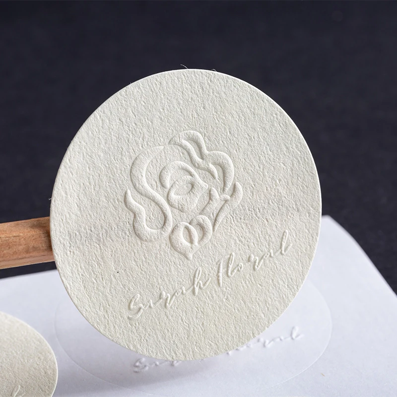 Wedding Birthday Custom Stickers Embossed Logo Special Paper Custom Logo Box Sticker Gift Stickers Design Flower Shop Stickers