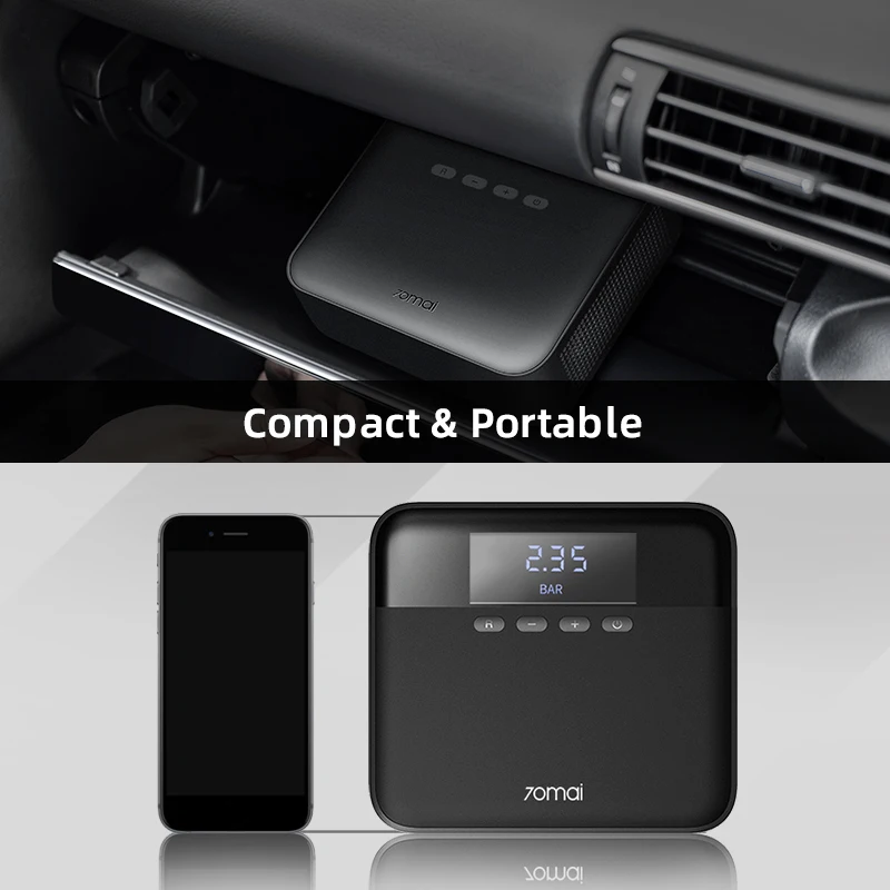 Xiaomi Pump 70mai Car Air Inflator 12V Mini Protable Electric Car Air Pump Practical Compressor Tire Inflator Auto Tyre Pumb