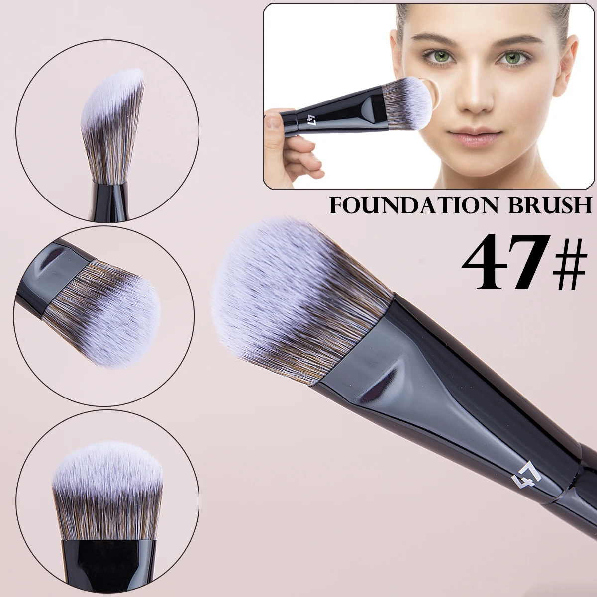 Foundation Brush PRO 47 Broom Foundation Shadow Blending Blush Liquids Creams Sticks Make Up Brush Face Creams Makeup Tool