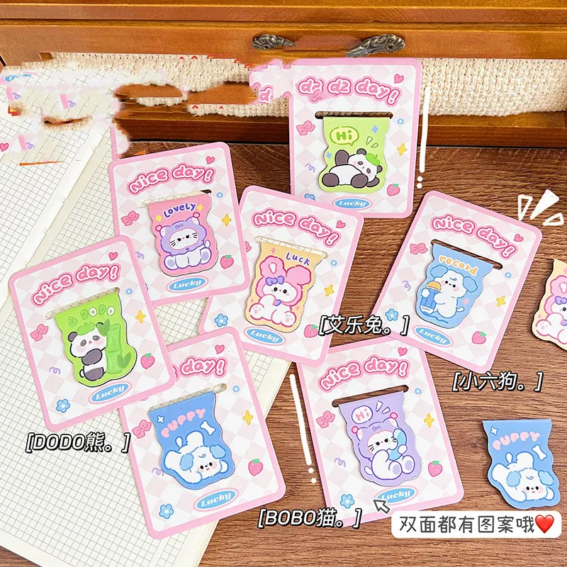 48 pcs/lot Kawaii Cat Dog Rabbit Magnet Bookmark Cute Panda Binder Clips Notes Letter Paper Clip Office School Supplies