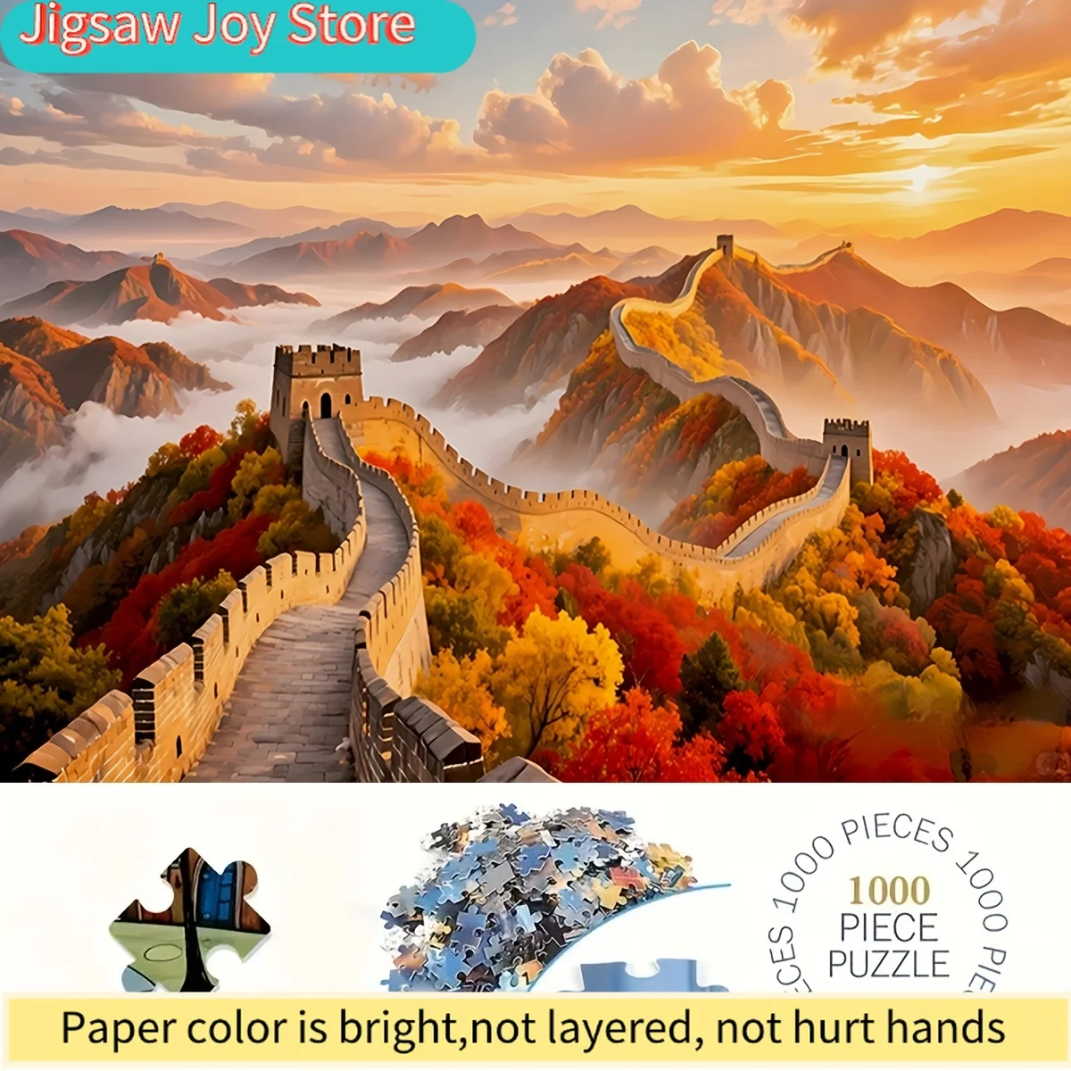 

Коробка с 1000 элементами пазла «Осенний пейзаж Великой стены», размером 50*70 см (19,7*27,6 дюймов). Эта головоломка служит для...