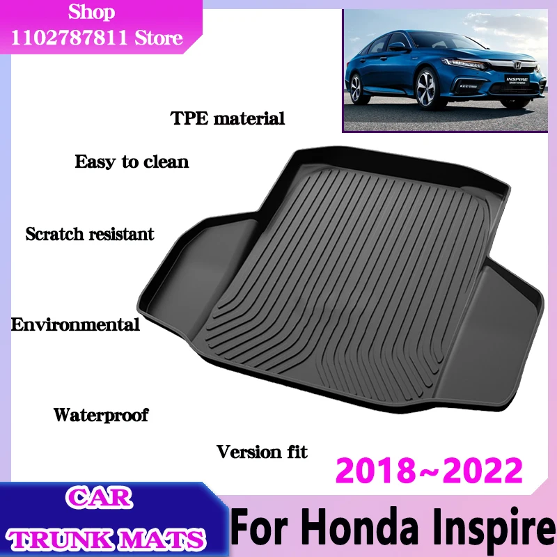 Car Trunk Cushion for Honda Inspire Accessories CV4 CV6 2018~2022 Anti-scratch Waterproof Protect TPE Material Tray Storage Pad