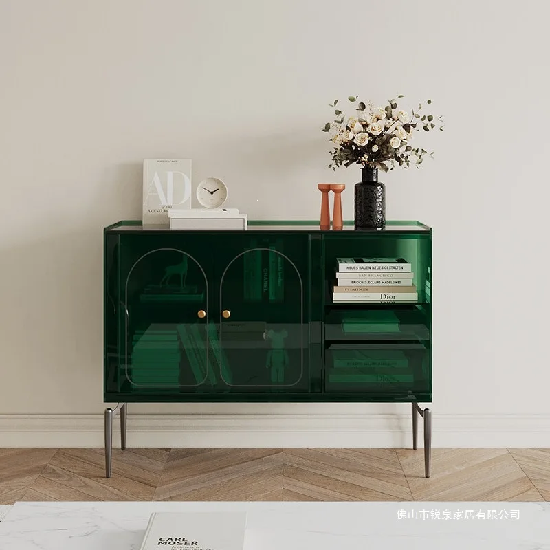 Modern minimalist sideboard, living room entryway wall-side tea cabinet, acrylic light luxury wine , household storage