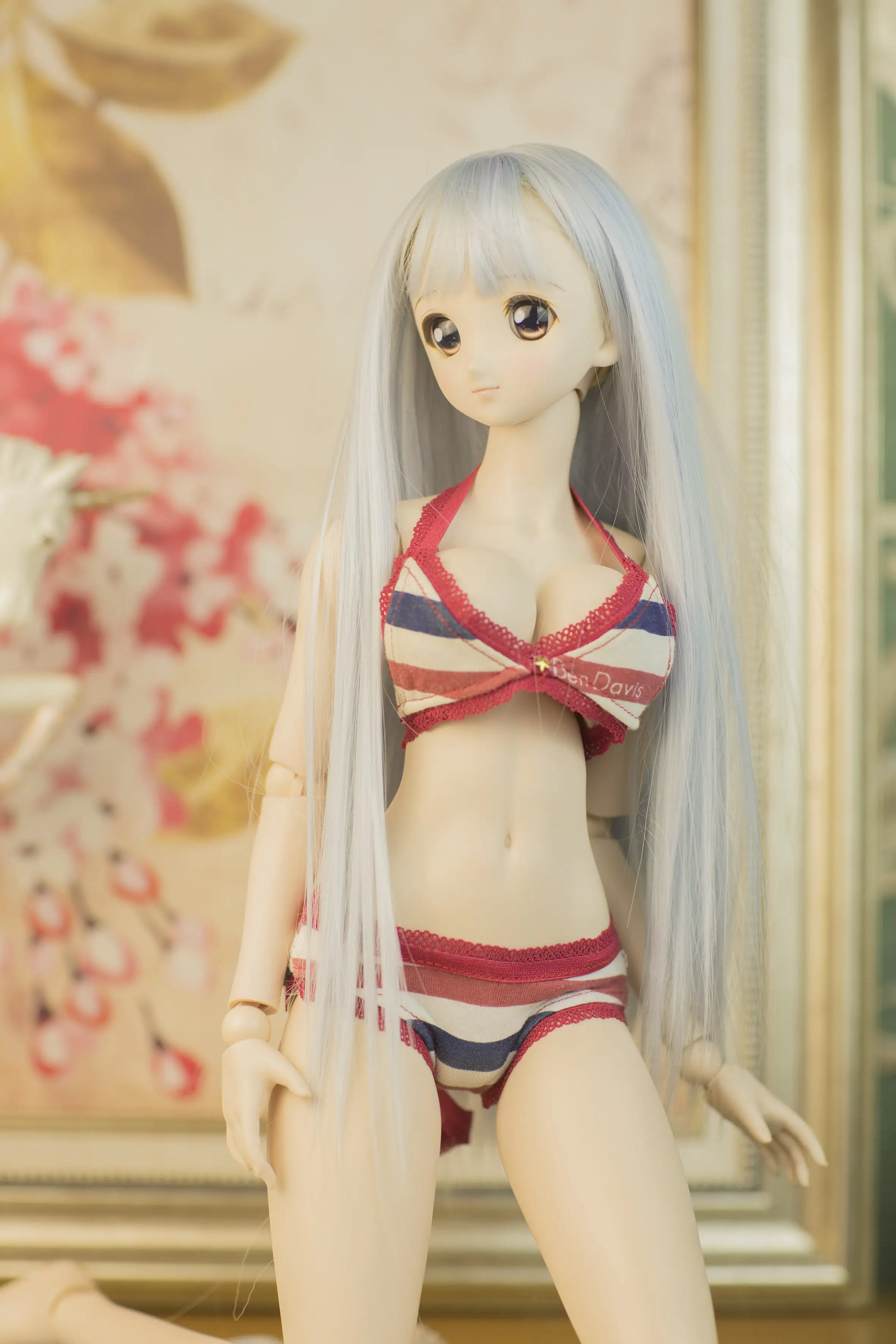 D09-P117 handmade toy 1/4 MSD 1/3 SD16 DD big girl ID75 BJD customized Doll clothes pink underwear bikini top 2pcs/set