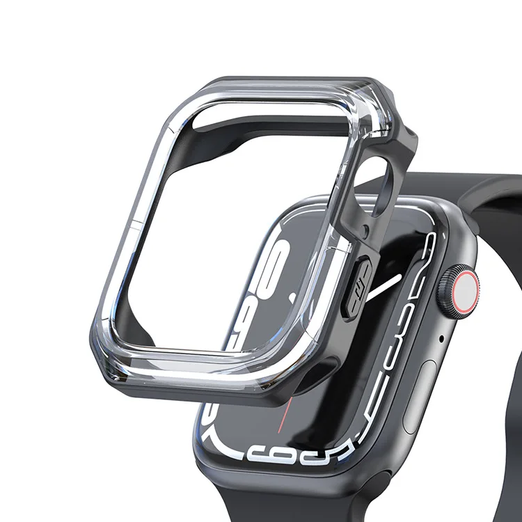 Бронированный защитный чехол из ТПУ для Apple iWatch, чехол 45 мм, 44 мм, 40 мм, аксессуары, защита из углеродного волокна, серия 10, 42 мм, 46 мм