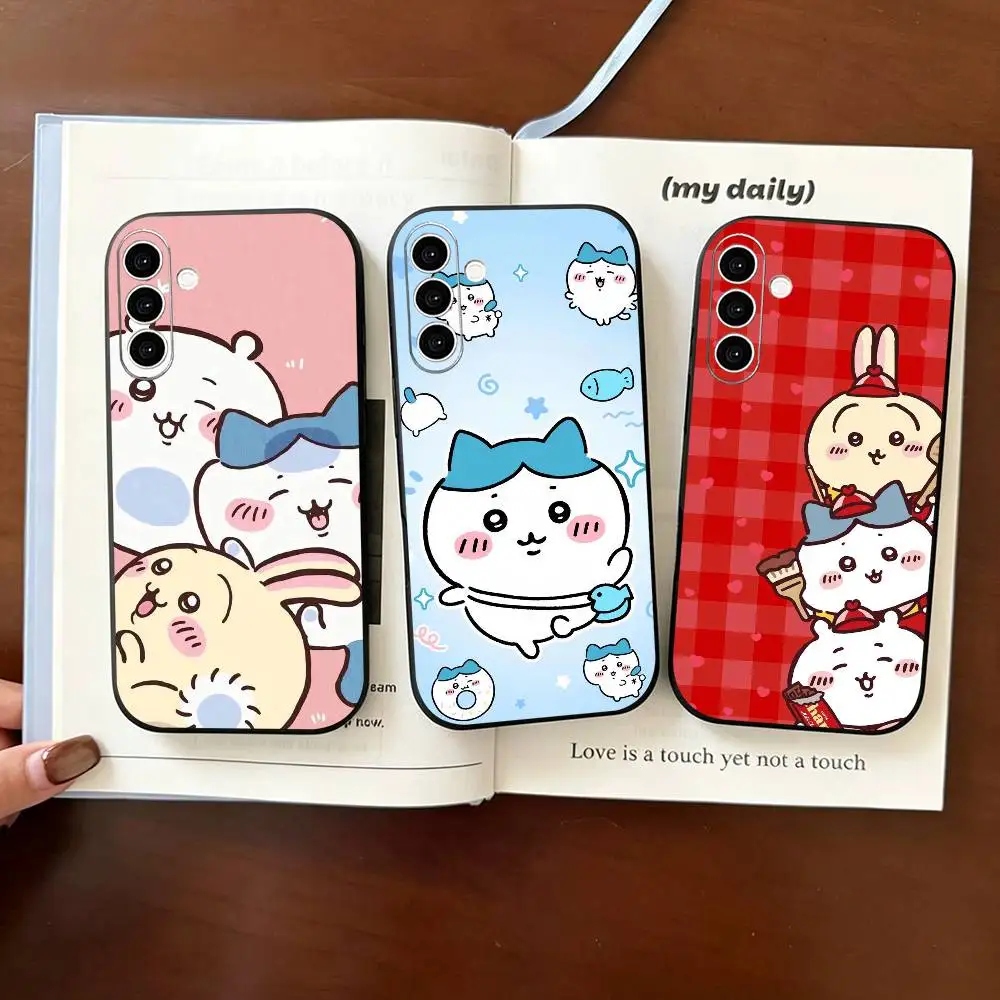 Cute for c-Chiikawas Phone Case For Samsung Galaxy A73,A72,A71,A70,A53,A52,A51,Others Soft Black Cover