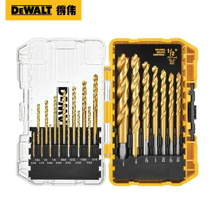 

DEWALT Titanium-coated twist drill bit set for hand drill, metal hole drilling and opening drill bits/DW1361