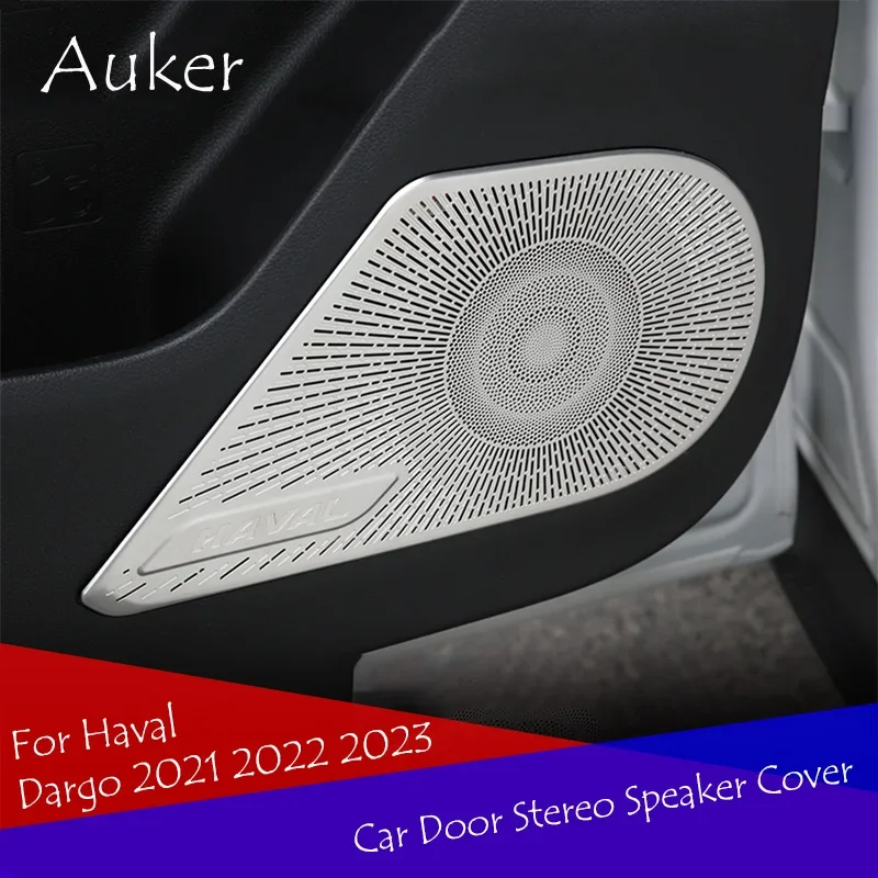 Stainless Steel Interior Door Stereo Speaker Audio Ring Cover Sound Frame Decoration Trim For Haval Dargo 2021-2025