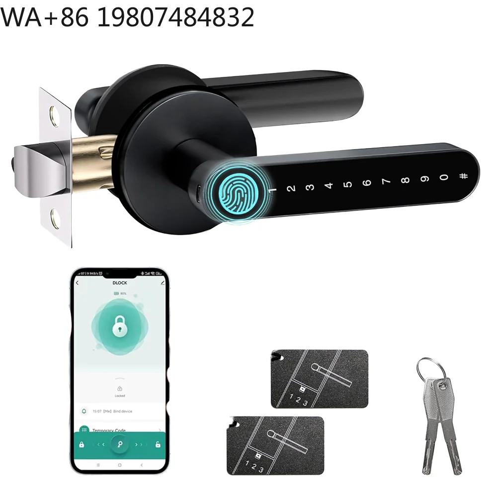 Multi Unlock Smart Digital Lock Fingerprint Keypad IC Card Passcode WiFi Cloud Storage Wooden Home Apartment Entry Lock