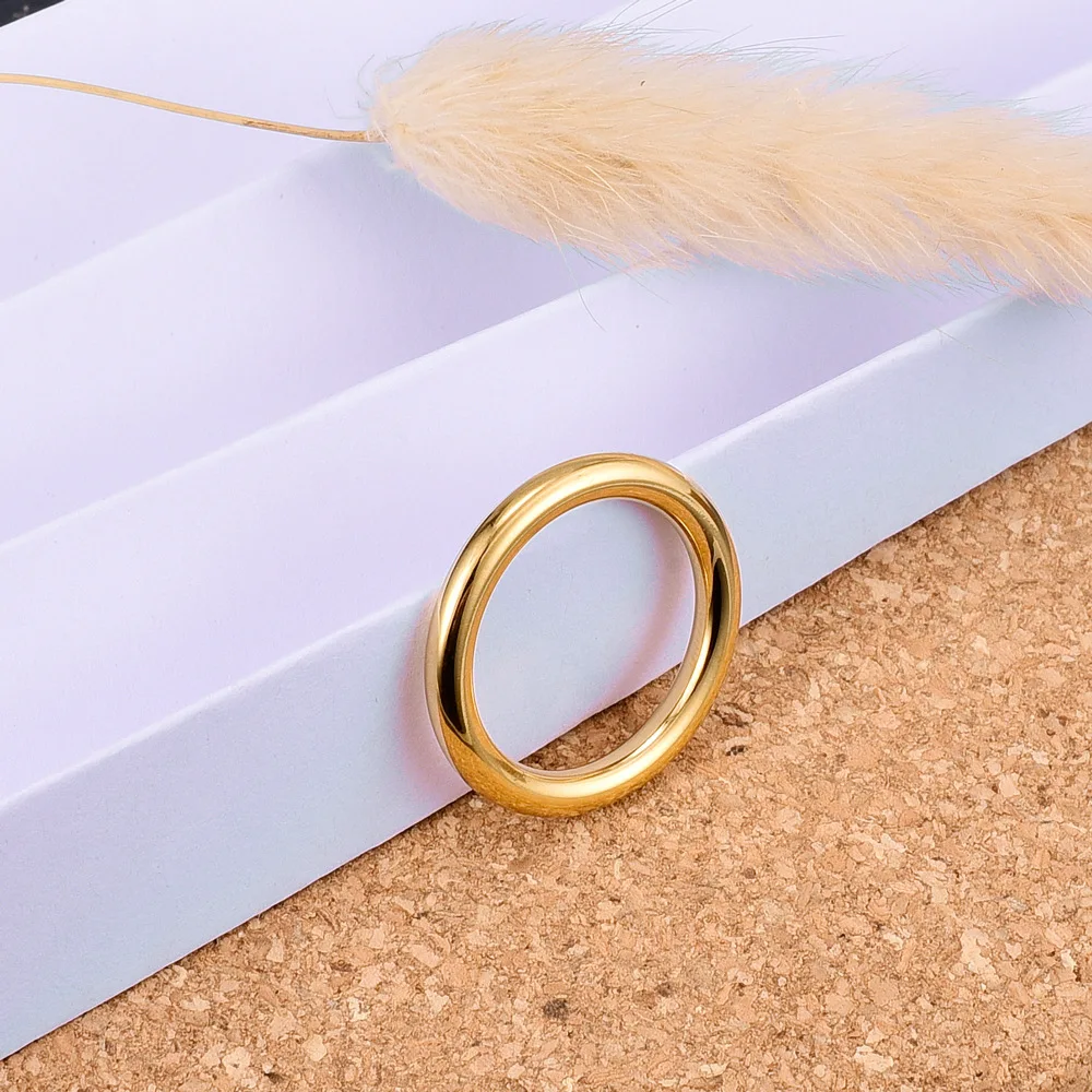 SOMMAR Hot 2023 Gold color size 6 7 8 Girl wedding ring Simple Ring Ring men ring wedding decoration