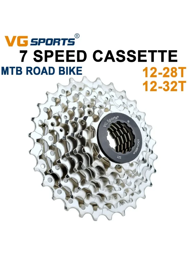 AliExpress Bike Rear Hub 7 Speed Cassette 7S Flywheel Sprocket Mountain Bike 2-28T/12-32T Flywheel HG Card