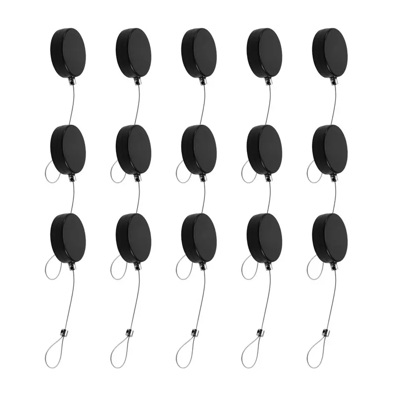 TFORU-15Pcs Small Commodity Telescopic Display Chain Steel Wire Rope Automatic Retraction Winding Box