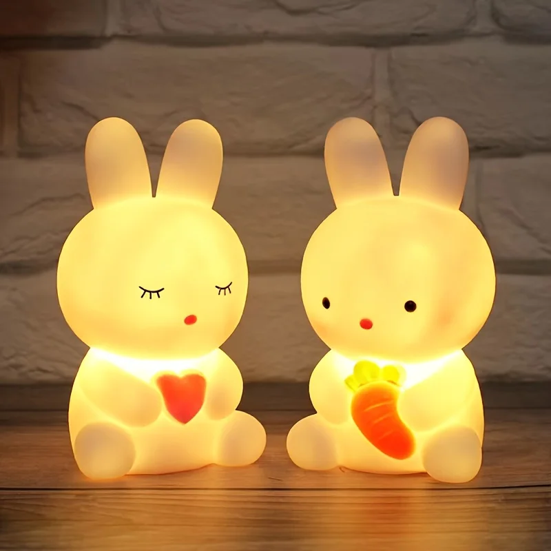 1PC cute cartoon rabbit light, girl LED night light, bedroom living room light, rabbit decorative lamp, gift light bunny gift