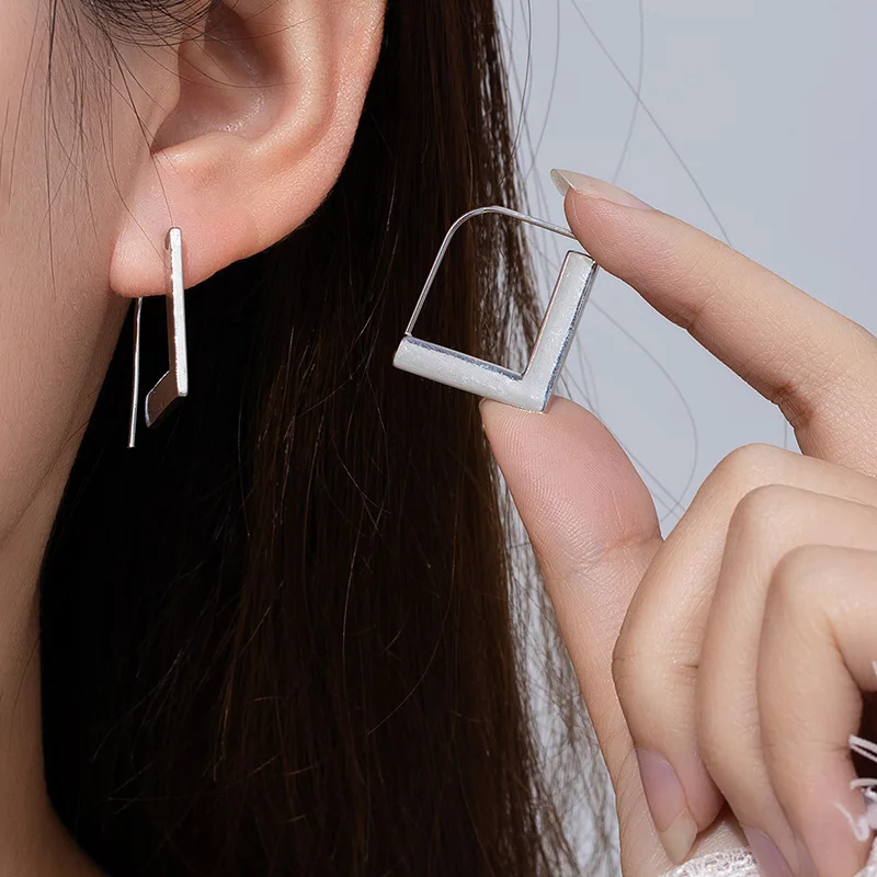 Meetvii Chic Geometric Square Earrings for Women Metal Hiphop Minimalist Earring Trendy Jewelry