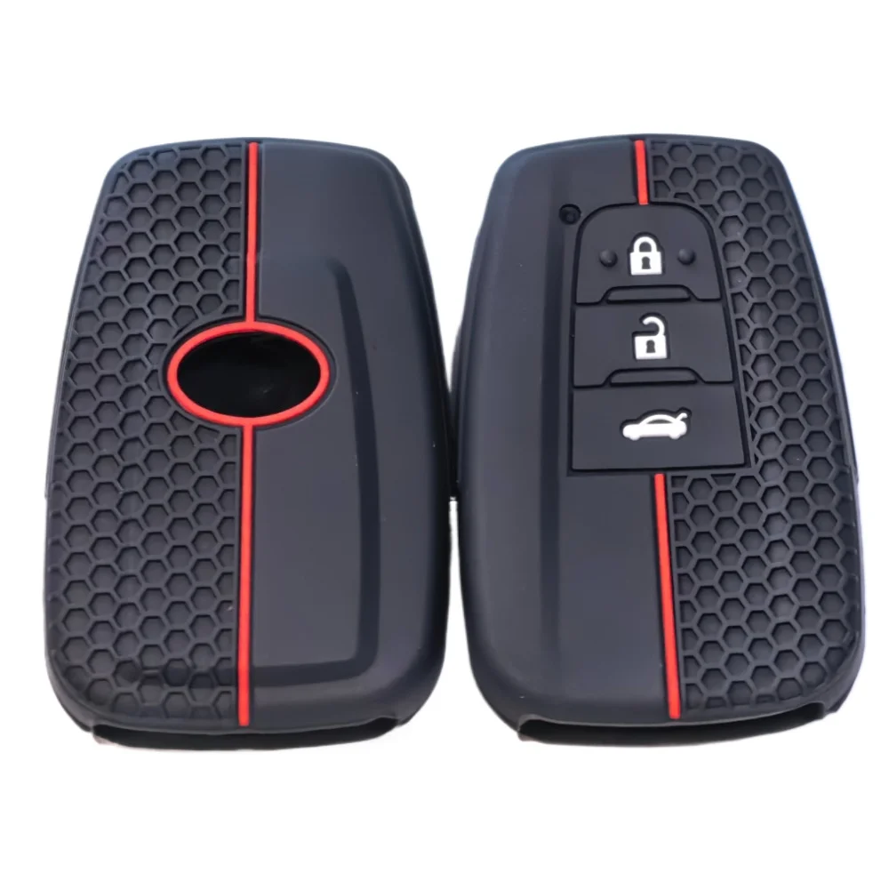 Rubber Case Protector Shell For Toyota Prius Camry Corolla Avalon CHR RAV4 Land Cruiser Prado Silicone Car Key Cover Accessories
