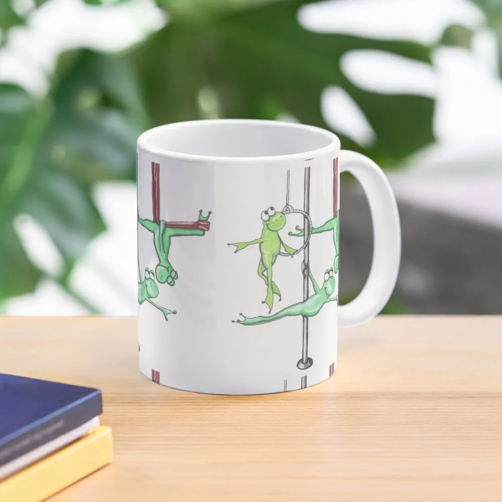 Circus Frogs Aerialist Amphibians Print Coffee Mug Mug For Coffee Glass Mug