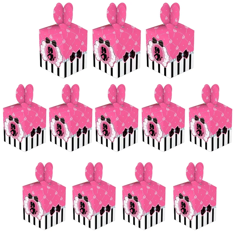 Barbie Pink Girl Princess Party Decoration Snack Boxes Party Favor Gift Popcorn Boxs Birthday Children's Festival Candy Goodies