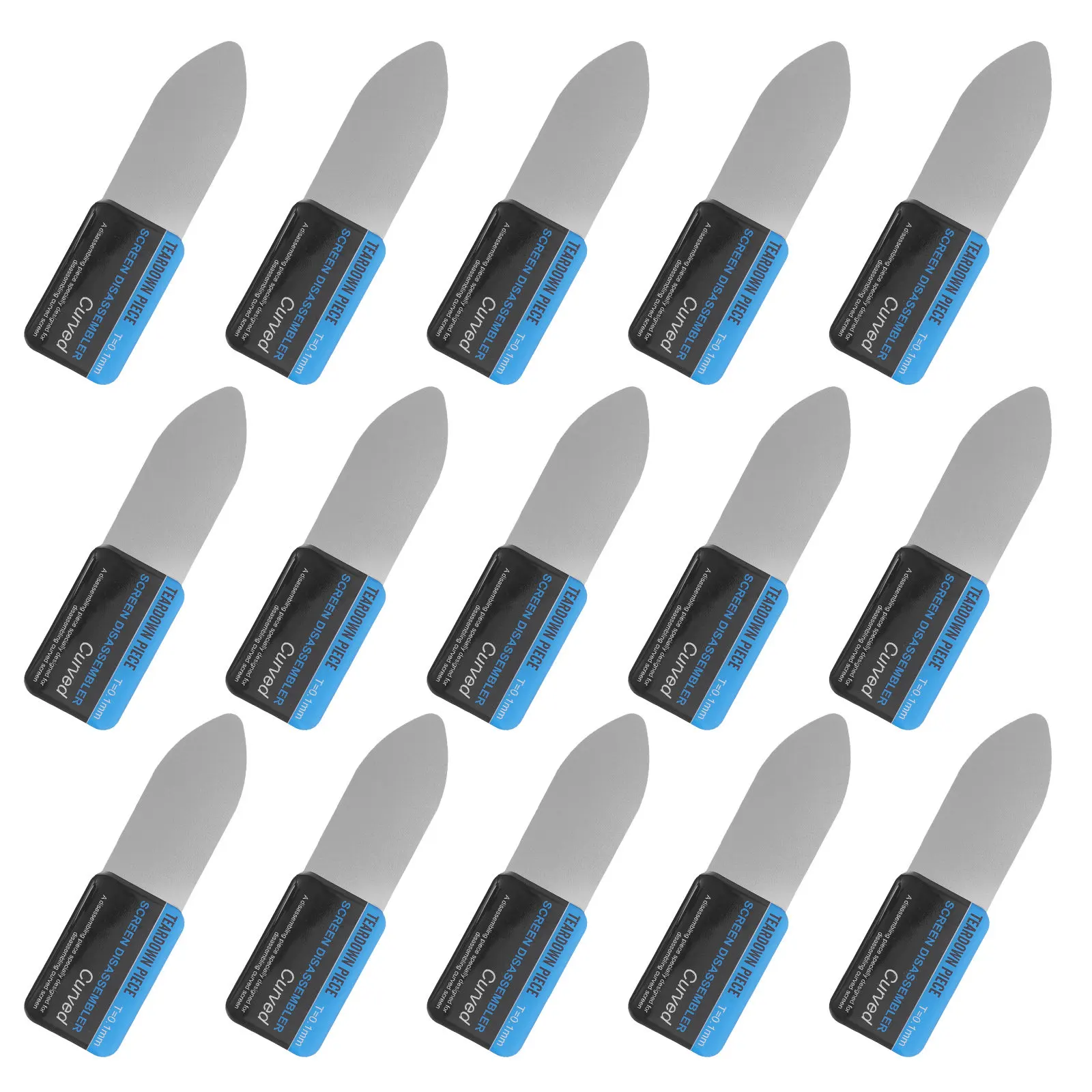 15Pcs Mobile Phone Repair Tools Curved Screen Pry Tool Metal Flat Spudger Ultra Thin Flexible Opening Bar Screen Separator