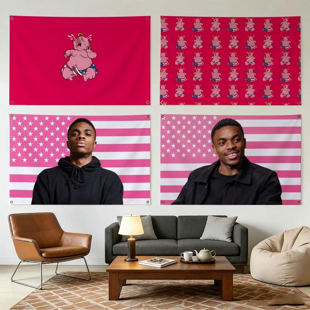 Vince S-staples Singer Flags Wall Hanging Outdoor Garage Room Decorative Fashion Gift Background