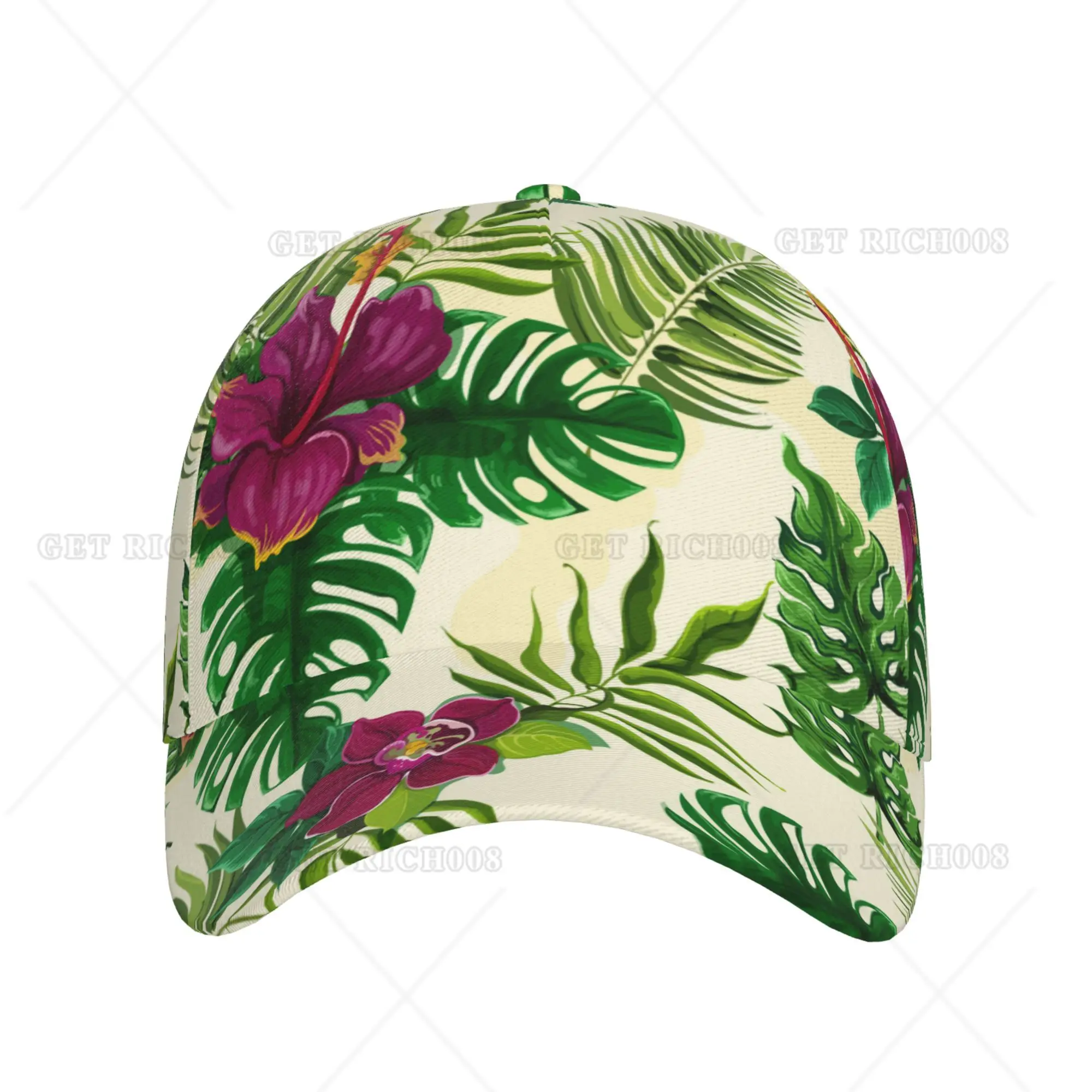 Hibiscus Hawaii Tropical Baseball Cap Print Men Women Adjustable Hat Sports Outdoor One Size Print All Seasons