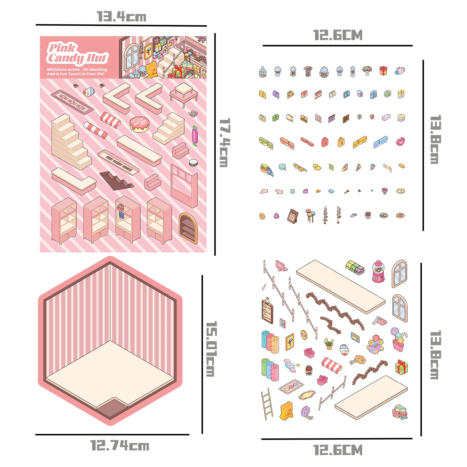 همبرغر متجر كاندي التارو بطاقة الرمال الجليد متجر المناظر الطبيعية الإغاثة ملصقات 3D مجسمة منزل ملصقات شفافة بدون