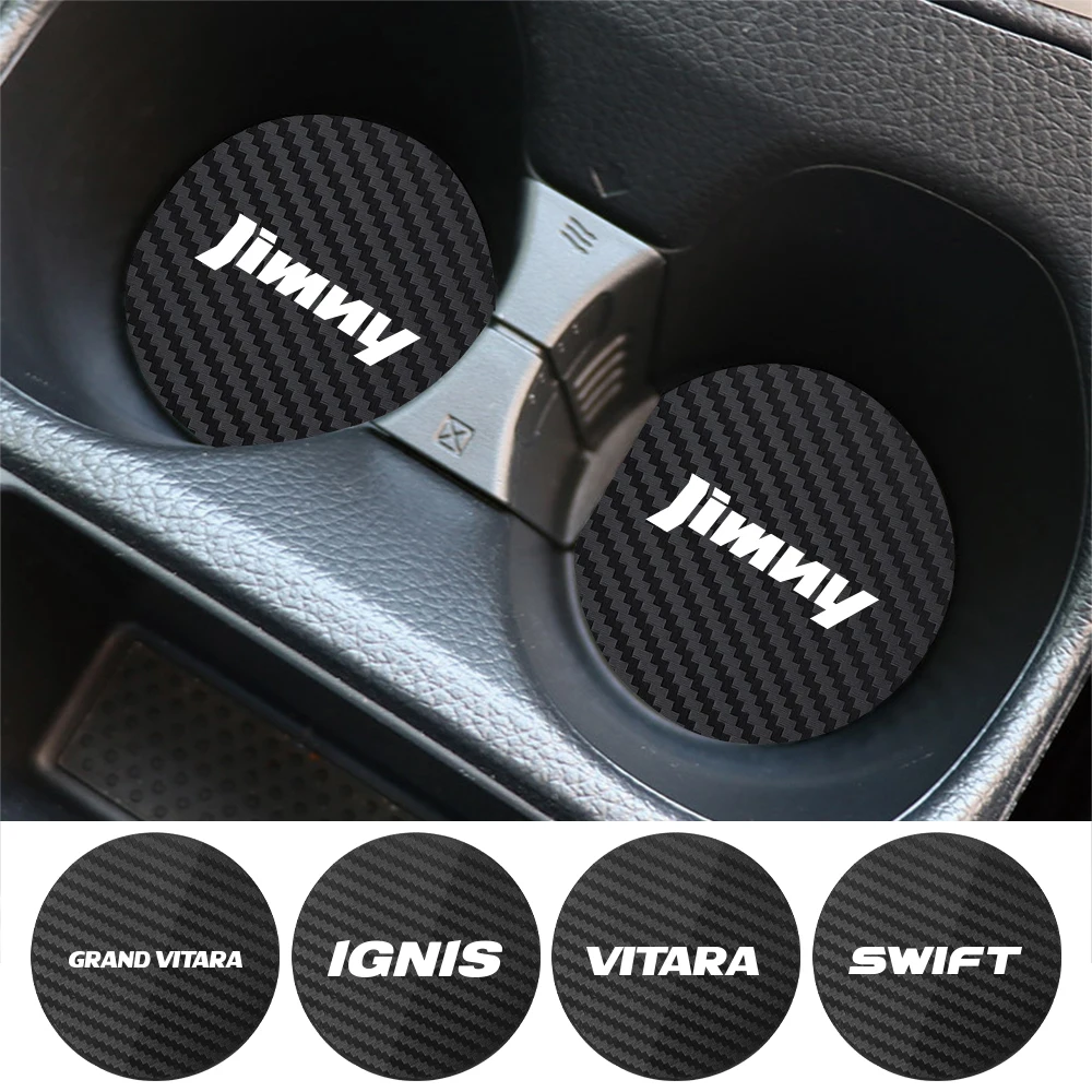 Car Cup Slot Mat For Suzuki Jimny Swift Grand Vitara Ignis Alto Baleno SX4 Samurai S-Cross Celerio Ertiga Ciaz Equator Hustler