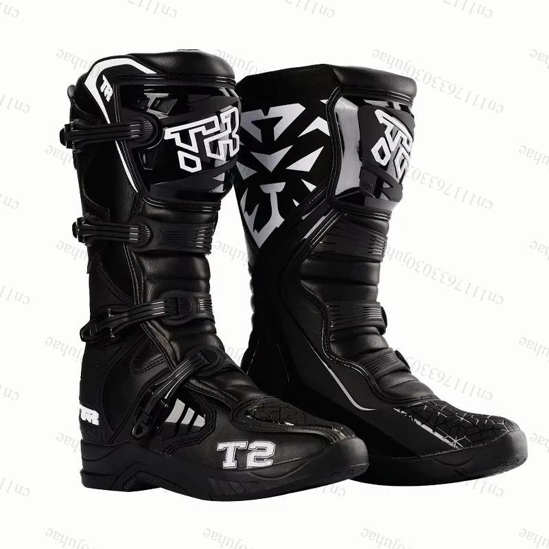 Professional Motorcycle Boots Men Motocross Off Road Racing Boots Wear Resistant Botas Moto Anti-slip Motorcyclist Shoes