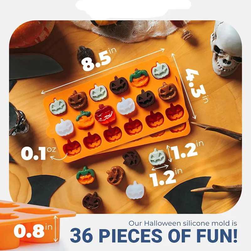 Silicone Halloween Molds Pumpkin Molds Thanksgiving Themed Silicone Baking Freezing Pumpkin Candle Molds Pudding Chocolate Mould