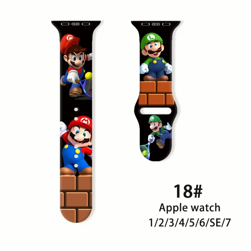 Super Mario Bros Strap for Apple Watch Band 44mm 42mm 41mm 40mm 45mm 49mm 44 Mm Bracelet Correa Iwatch Series 9 7 SE 6 8 Ultra 2