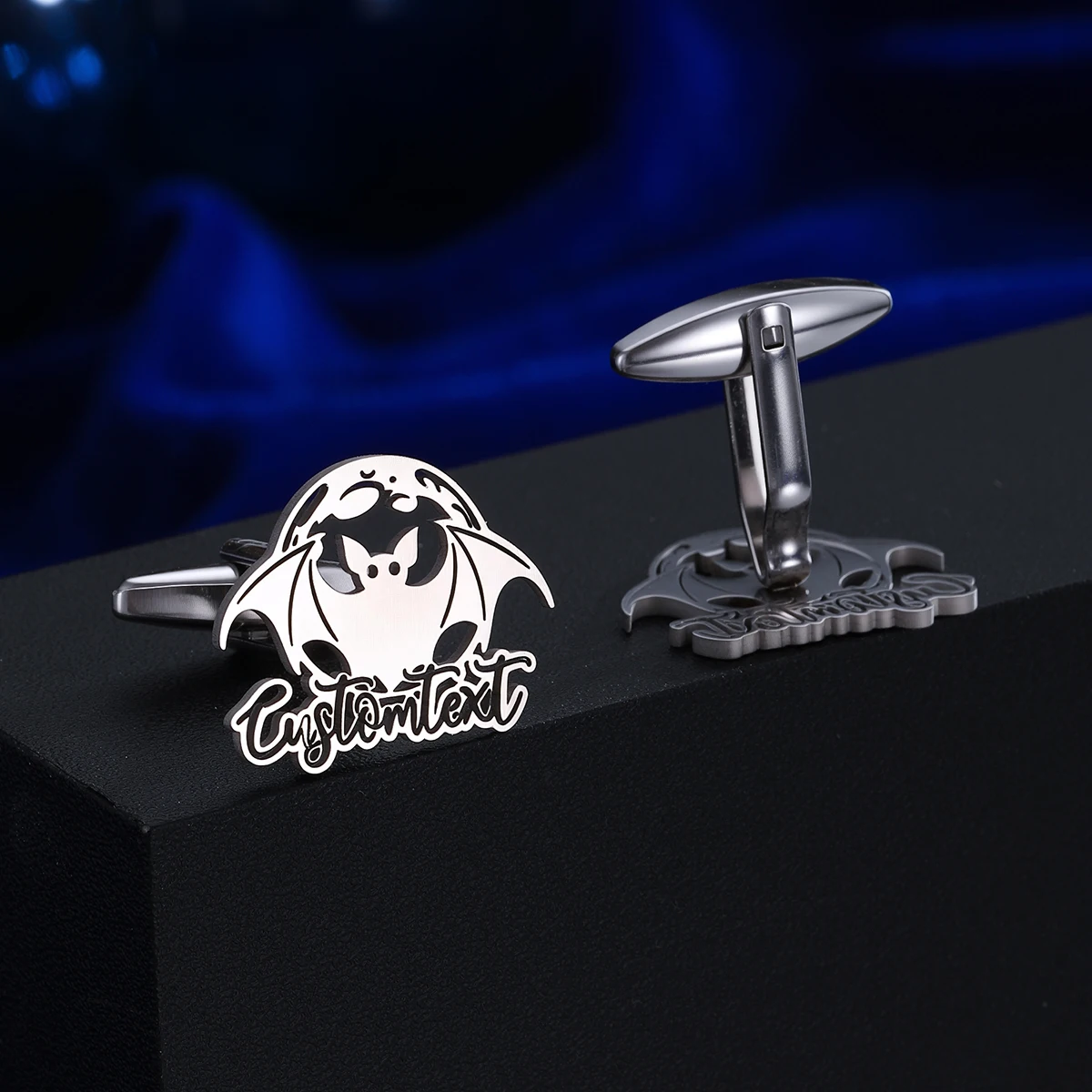 Custom Name Men's Bat Cufflinks Custom Suit Shirt Stainless Steel Buttons Sports Jewelry Gifts view 3