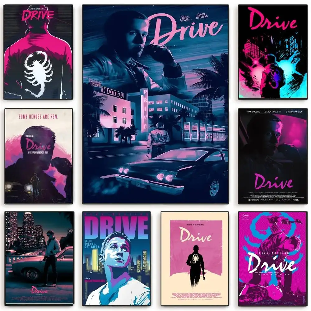 Drive Classic Movie Poster Selbstklebende Kunst für Zimmer, Eingang, Restaurant, Wanddekoration, Kunstgemälde