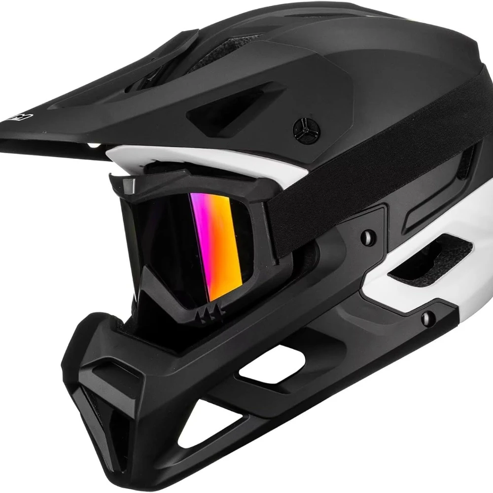 

Full Face Mountain Bike Helmet ASTM CPSC Adult with Adjustable Visor for MTB BMX Model HT58
