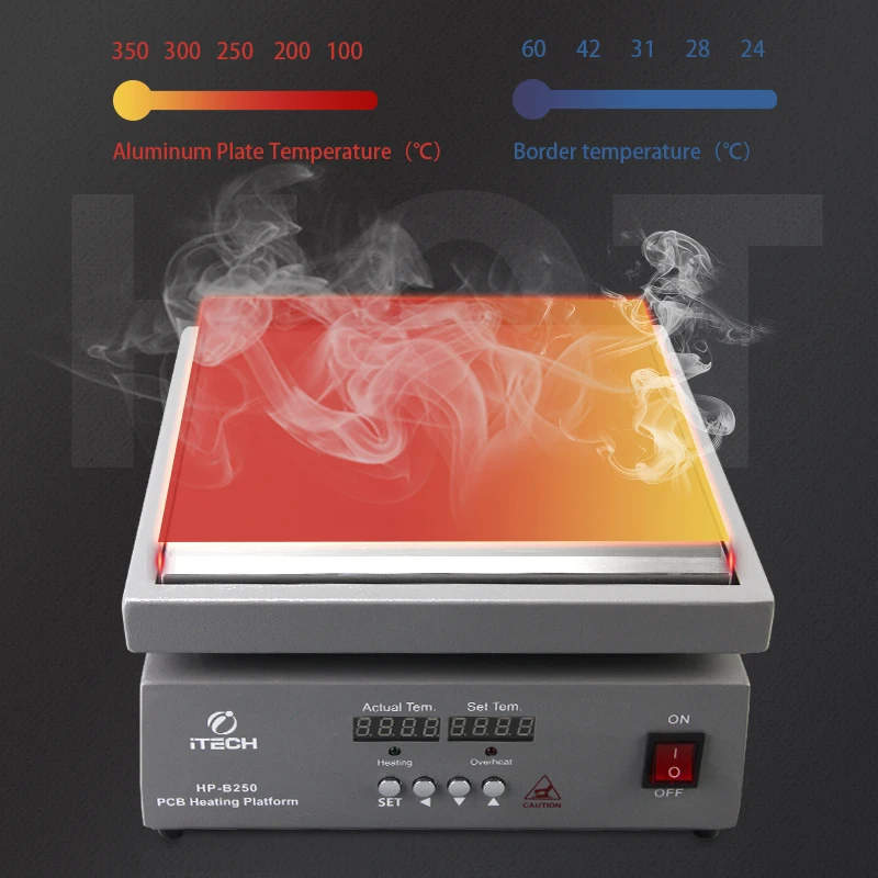 Imagem -04 - Itech-plataforma Inteligente de Aquecimento Pcb Display Digital Duplo Temperatura Constante Plataforma de Pré-aquecimento Bga 15x15cm