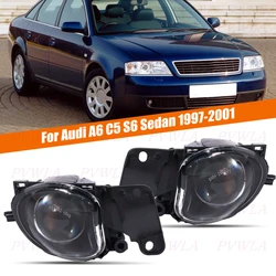 Fog Light For Audi A6 C5 S6 Sedan 1997 1998 1999 2000 2001 Front Bumper Fog Lamp With Convex Lens And Bulbs  Car Accessories