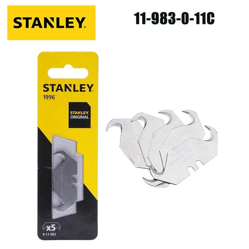 Stanley 11-983-0-11C Art Blade Trapezoidal Horn Hook Type Unpacking Wallpaper Knife Carpet Blade 5pcs.