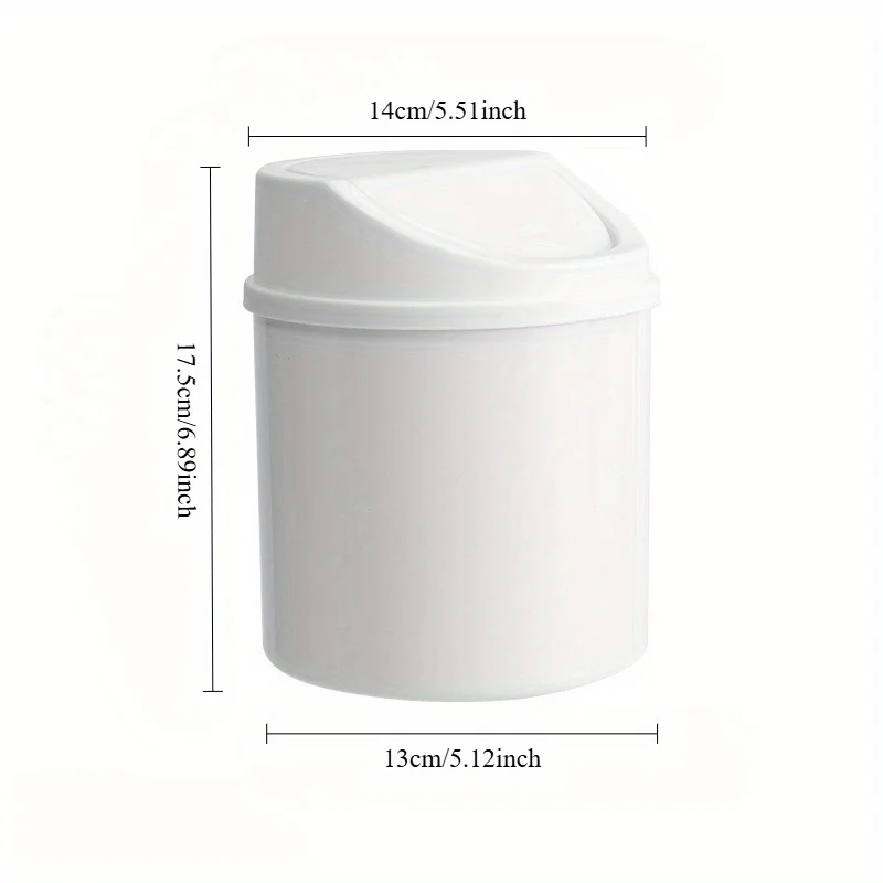 Mini Desktop Trash Can,Rotating Top Waste Basket, Suitable for Home, Office, Kitchen, and Bedroom Vanities,Cylindrical Trash Bin