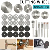 32/31Pcs Mini Circular Saw Blade Metal Cutting Disc Rotary Tools for Dremel Accessories Wood Carving Disc Sanding Grinding Wheel