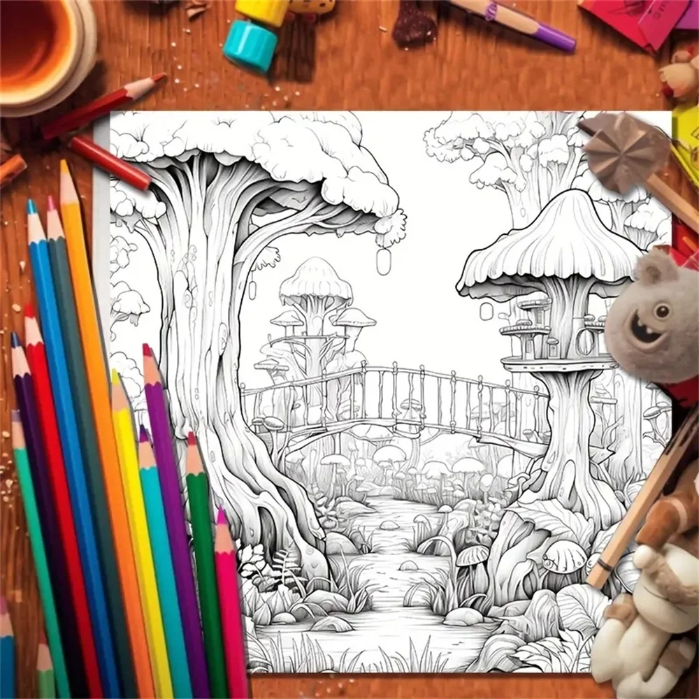 1pc Art Coloring Book 22 Page Coloring Books Gift For Birthday Party Relieve Stress Kill Time Graffiti Painting Drawing Art Book