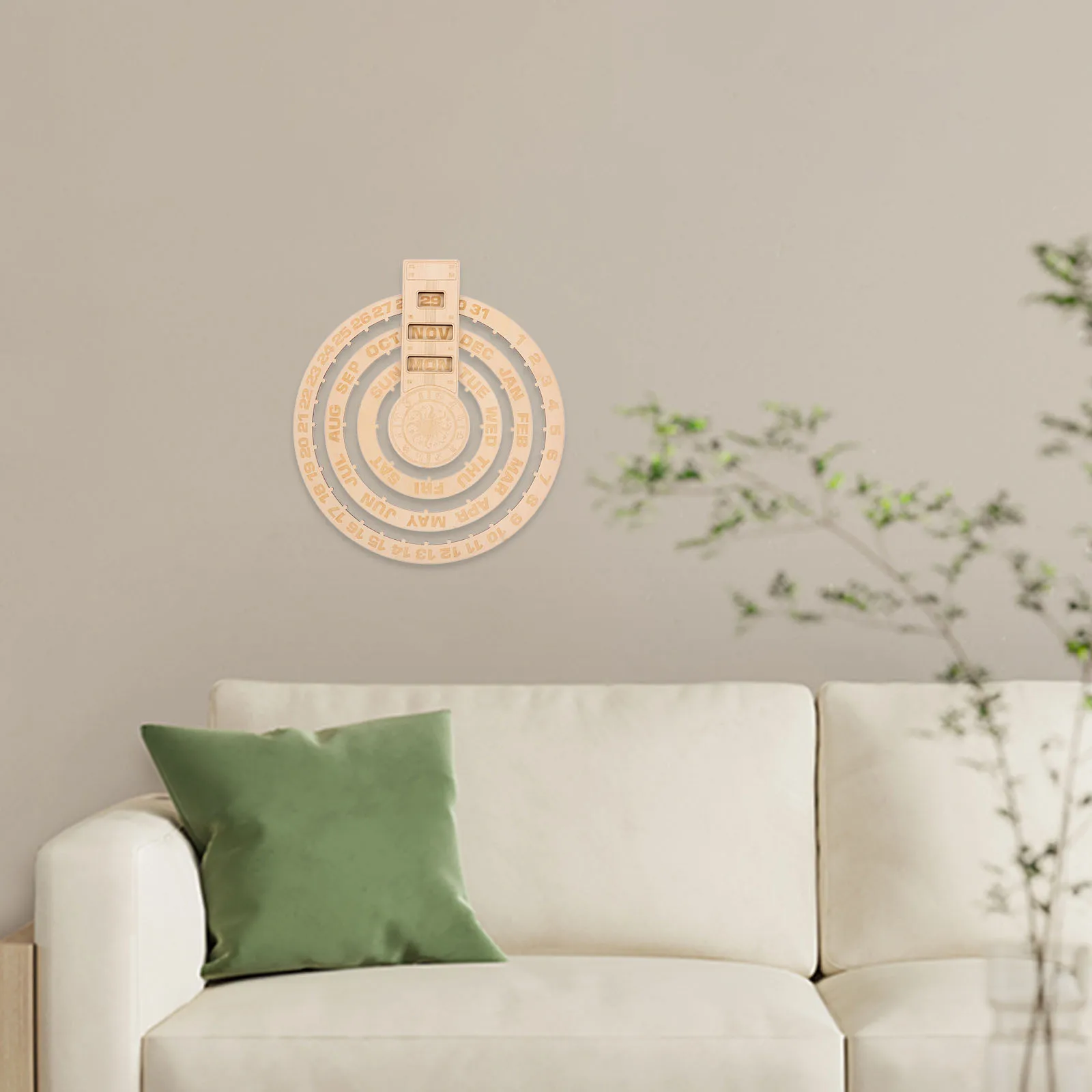 

Wooden Perpetual Calendar Pendant Hanging Block Woodwn Funny Mechanical Decorative Wall Desk Advent Christmas Table Top Home