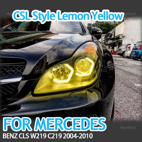 울트라 브라이트 CS CSL 스타일 레몬 옐로우 컬러 M4 스타일 화이트 LED 엔젤 아이 키트 링 DRL (메르세데스 벤츠 CLS W219 C219 2004-10용)