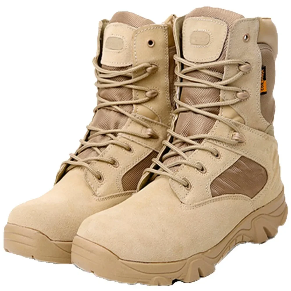 Winter Men Combat Boots Leather Desert Work Safety Shoes Tactical Ankle Boots Men\'s Botas Tacticos Zapatos