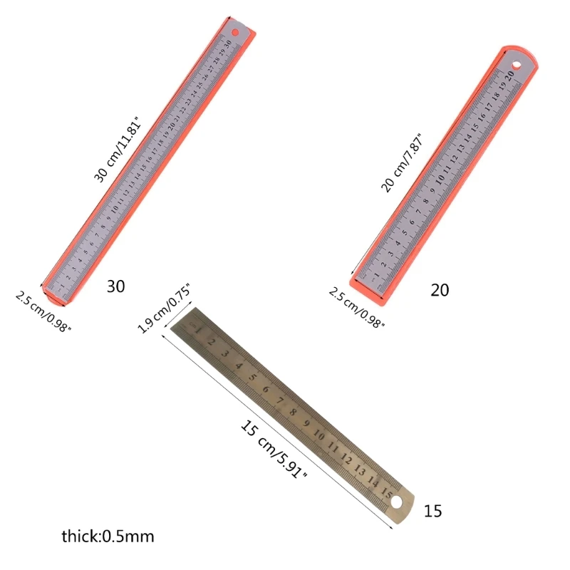 측정 눈금자 문구 제도 액세서리 학교 용품 스테인레스 눈금자 Dropshipping