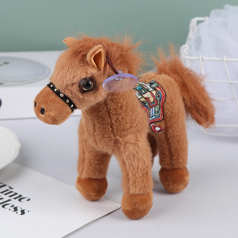 Simulação em pé foal boneca de pelúcia sela longa juba pônei brinquedos de pelúcia bonito dos desenhos animados cavalo brinquedo de pelúcia decoração do quarto