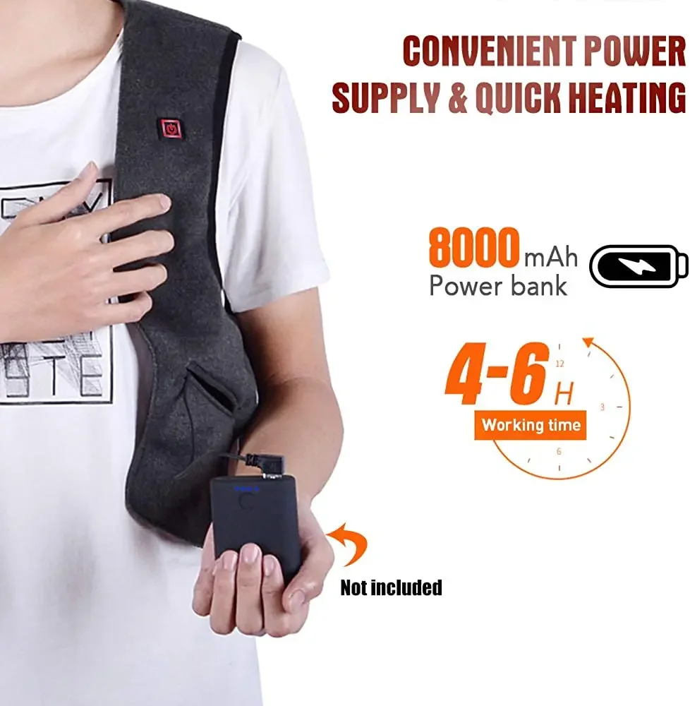 سترة رجالية عالية الجودة للخريف والشتاء من الجرافين - سترة تسخين كهربائية تعمل بمنفذ USB مع 3 إعدادات لدرجة الحرارة وإحماء سريع #3