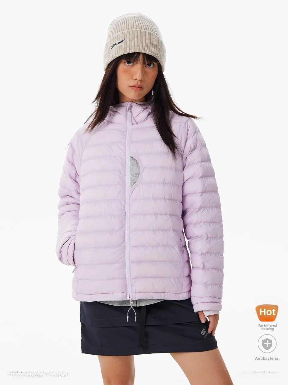 

aphene Infrared Heating Hooded Jaet Winter Outerwear Crnenter Casual Long Sve Nylon Coat Warm Youth Faion