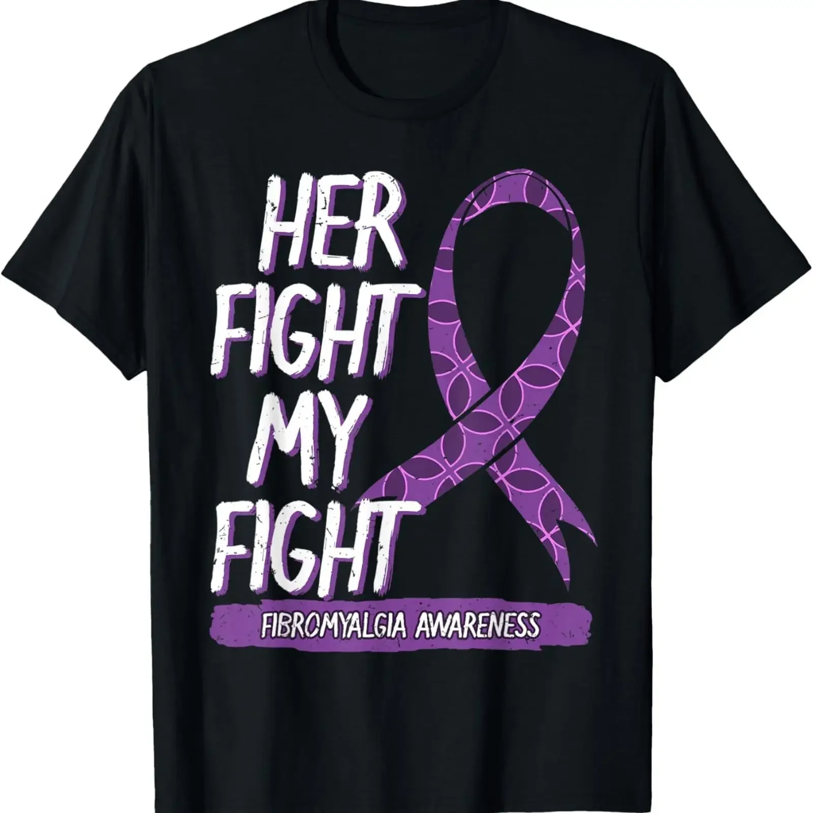 Premium Comfort Her Fight Is My Fibromyalgia Healthy Diet Idea T Shirt vintage Washed fashion designer clothes homme Versatile
